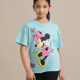 Kidsville Mickey & Friends Featuring Half Sleeves Minnie Mouse Printed Tee - Blue-picture-11