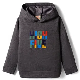 Rikidoos Full Sleeves Typography Printed Hoodie - Grey-picture-31