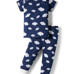 Kidi Wav Half Sleeves Cloud Render Printed Coordinating Tee & Joggers Set --image-94