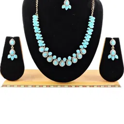 VATSALYA creation Alloy Gold- plated Turquoise Jewellery Set-picture-22