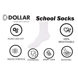 DOLLAR Pack Of 5 Solid School Socks - White image 2