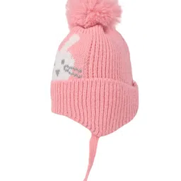 Kid-O-World Knit Bunny Designed Cap - Light Pink - Diameter - 50 Cm image 2