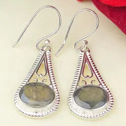 Zhupuk Silver-Plated Brass Crystals Drop Earrings-image-18