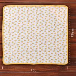 Babyhug Interlock Cotton Wrapper Duck Embroidery - Yellow image 3