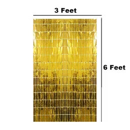 Decor Mantra sqaure foil fringe curtain for backdrop in birthday, baby shower party decoration - Gold - Pack of 2 image 3