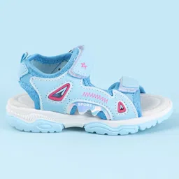 Cute Walk by Babyhug Velcro Closure Sandals - Light Blue image 4
