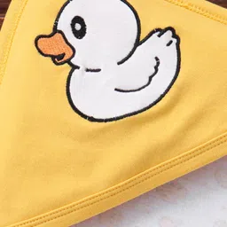 Babyhug Interlock Cotton Wrapper Duck Embroidery - Yellow image 5