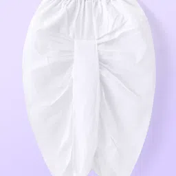 Babyhug Cambric Woven Full Sleeves Texture Kurta & Dhoti Set - White image 5