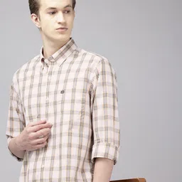 Arrow Pure Cotton Manhattan Slim Fit Button-Down Collar Collar Checked Casual Shirt-picture-35