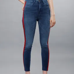 Tokyo Talkies Women Navy Blue Super Skinny Fit Mid-Rise Clean Look Jeans image 4