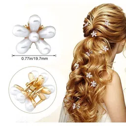 Axpro Set of 10 Women Floral Pearls Embellished Hair Claw Clip image 5