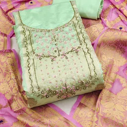 KALINI Embellished Unstitched Dress Material-picture-31