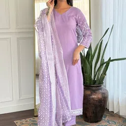 CaniBani Women Ethnic Motifs Embroidered Regular Thread Work Kurta with Trousers & With Dupatta image 5