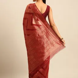 Fashion Petals Woven Design Zari Saree image 2
