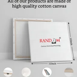 RANDOM White & Blue 2 Pieces Birds and Animals Canvas Wall Paintings image 5