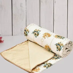 Myntra Elegant Homes Yellow Floral AC Room 210 GSM Cotton Single Bed Dohar-image-33