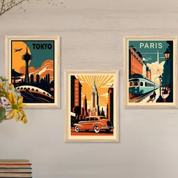 walllane Travel Wall Art With Frame Home Decor Wall Painting For Living Room Office Bedroom-picture-30