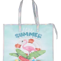 Echo Boomers Stylish Gradient Tote Bag - White & Sky Blue | Transparent Back | Sturdy Handle-image-51