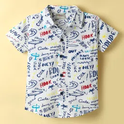 Dapper Dudes Half Sleeves Hawai Theme Printed Shirt - White-picture-15