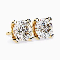 VALANOVA 18Kt Gold 4.00 Carat Lab Grown Diamond Studded Studs - 2.55 g image 5