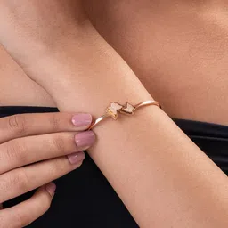 PALMONAS Gold-Plated Butterfly Charm Kada Bracelet-picture-10