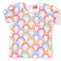 Babyhug Cotton Half Sleeves Top Text Print Pack of 2 - Multicolour image 2