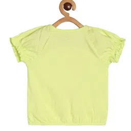 MINI KLUB Cotton Half Sleeves Numerical Printed Top - Green image 3