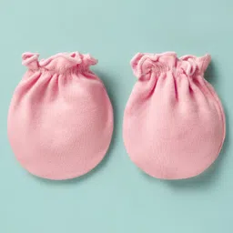 Ben Benny 100% Cotton Interlock Knit Mittens with Stripe Design & Floral Print Pack of 6 - Pink & White image 2