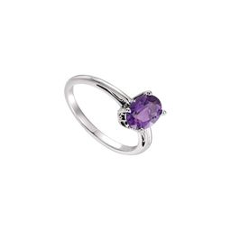 GenZcomplex Silver-Plated Brass Amethyst Finger Ring-picture-24