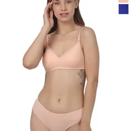 Liigne Pack Of 2 Everyday Non Padded Bra Pure Cotton Lingerie Set-picture-25