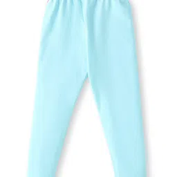 Babyhug Cotton Lycra Knit Full Length Leggings With Heart & Polka Dot Print Pack of 3 - Blue Dark Pink & Navy Blue image 3