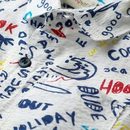 Dapper Dudes Half Sleeves Hawai Theme Printed Shirt - White image 3