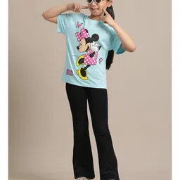 Kidsville Mickey & Friends Featuring Half Sleeves Minnie Mouse Printed Tee - Blue image 5