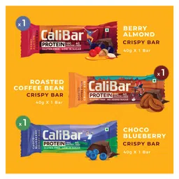 CaliBar All in 1 Variety Pack of 6 Bars - Almond Choco, Cookie Crunch, Banana Binge, Roasted Coffee Bean, Berry Almond & Choco Blueberry (Pack of 6) image 4