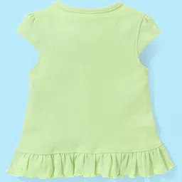 Babyoye Eco Conscious Cotton with Eco Jiva Finish Half Sleeves Set of Vests Floral Print Pack of 2 - Peach & Green image 5