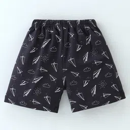 Cucumber Cotton Sinker Knit Half Sleeves Night Suit Penguin Print - Red image 5