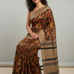 RACHNA Floral Jute Silk Bhagalpuri Saree image 3