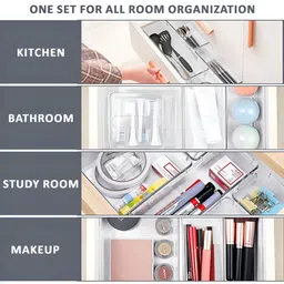 Myntra Elegant Homes Transparent 8 Pieces Multi-Utility Organisers image 4