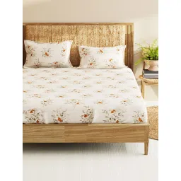 BIANCA Super Soft 100% Cotton King Bedsheet with 2 Pillow Covers Orange (Set of 3) image 2