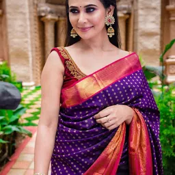 amrutkala sarees AMRUTKALA Saree Women Floral Printed Zari Festive Banarasi image 5