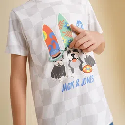 Jack & Jones Junior Boys Graphic Printed Round Neck Cotton T-shirt image 3