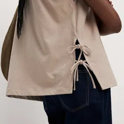 Marks & Spencer Women High Neck Raw Edge T-shirt image 5