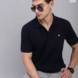 LUX PARKER Men Pack of 2 Solid Polo Collar Cotton T-shirts-picture-39