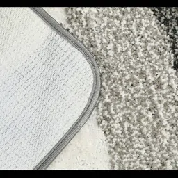 MAA HOME CONCEPT Grey & White Textured Microfiber Anti Skid 1600 GSMBathMat image 4