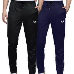 Crisper Men Pack Of 2 Solid Regular Fit Mid-Rise Track Pants-picture-25