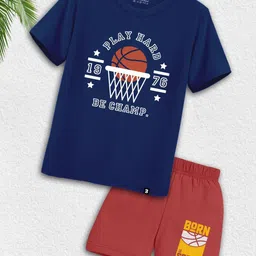 Kids Basket Boys Printed T-shirt with Shorts-picture-28