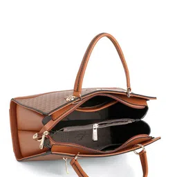 Exotic Women Solid Shopper Leather Satchel Bag image 5