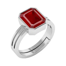 RRVGEM 5.50 KT Ruby Silver Plated Adjustable Ring-picture-37