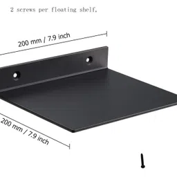 feeling well Black Acrylic Wall Rack Shelf Plant Stand for Living Room Bedroom Home Decor Bathroom Kitchen ((Floating Shelf, 8 X 8 INCH - Pack of 2)) image 2
