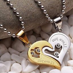 J.S ENTERPRISES Teeragaj Unisex Stainless Steel Heart Shaped Pendants with Chains-picture-33
